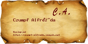 Czumpf Alfréda névjegykártya
